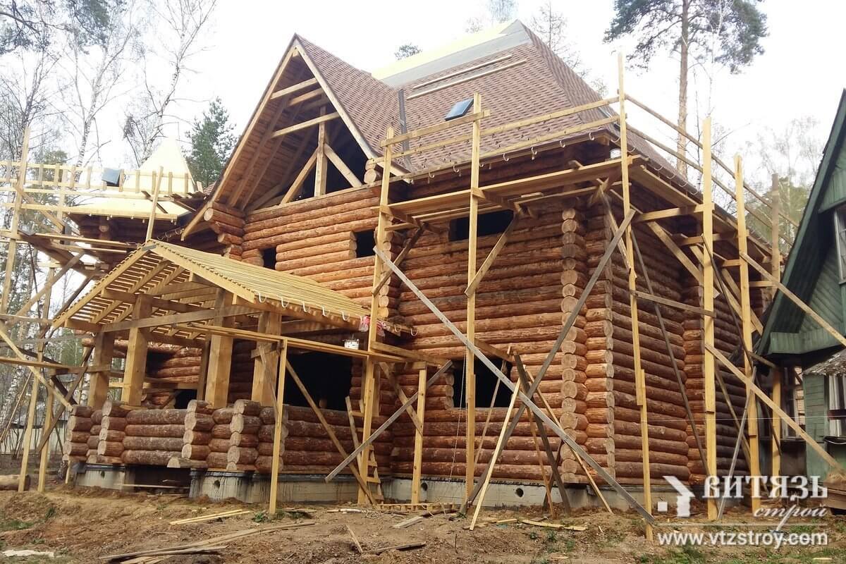 Кровельные работы, установка кровли в рубленном доме 2